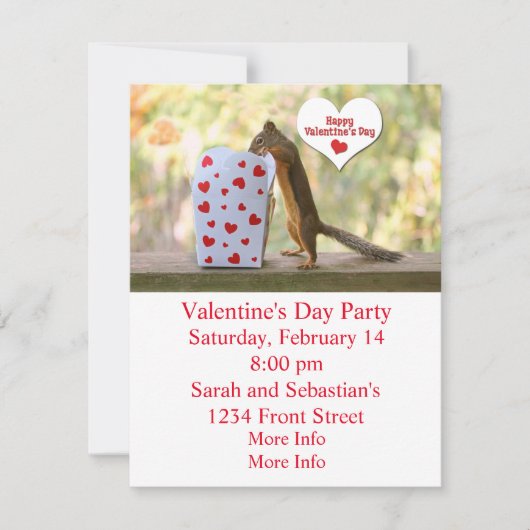 Cartes Pour Fêtes Annuelles Écureuil de la Saint-Valentin (Devant)