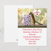 Cartes Pour Fêtes Annuelles Écureuil de la Saint-Valentin (Devant / Derrière)