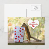 Cartes Pour Fêtes Annuelles Écureuil de la Saint-Valentin (Devant / Derrière)