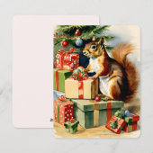 Cartes Pour Fêtes Annuelles écureuil de noël (Devant / Derrière)