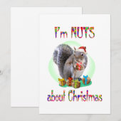 Cartes Pour Fêtes Annuelles Écureuil de Noël (Devant / Derrière)