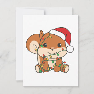 Cartes Pour Fêtes Annuelles Écureuil de Noël Animaux d'hiver Écureuil de vacan