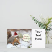 Cartes Pour Fêtes Annuelles Écureuil de Noël en neige (Debout devant)