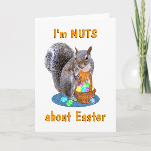 Cartes Pour Fêtes Annuelles Écureuil de Pâques (Devant)