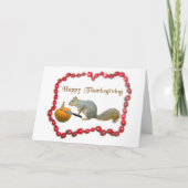 Cartes Pour Fêtes Annuelles Écureuil de Thanksgiving (Devant)