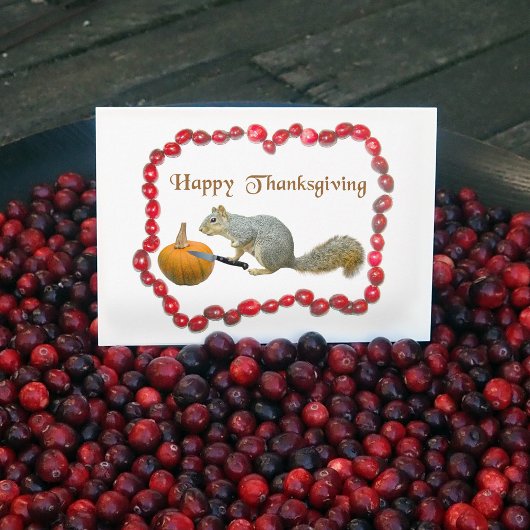 Cartes Pour Fêtes Annuelles Écureuil de Thanksgiving