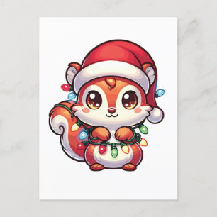 Cartes Pour Fêtes Annuelles Écureuil Joyeux Noël Animaux d'hiver Écureuils