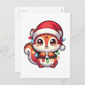 Cartes Pour Fêtes Annuelles Écureuil Joyeux Noël Animaux d'hiver Écureuils (Devant / Derrière)