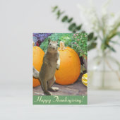 Cartes Pour Fêtes Annuelles Écureuil mignon Thanksgiving (Debout devant)