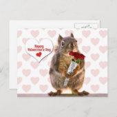 Cartes Pour Fêtes Annuelles Écureuil Valentine (Devant / Derrière)