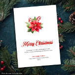Cartes Pour Fêtes Annuelles Editable Christmas Flowers Classic Greeting Card<br><div class="desc">✅ For matching items search #12S in my collections ✅ Send heartfelt holiday wishes with this Red Poinsettia Christmas Greeting Card Collection, blending classic elegance with modern festive charm. Featuring watercolor Christmas flowers, botanical poinsettia bouquets, and vintage red and white floral designs, each card captures the beauty and warmth of...</div>