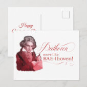 Cartes Pour Fêtes Annuelles EDITABLE musique classique avec Beethoven Valentin (Devant / Derrière)