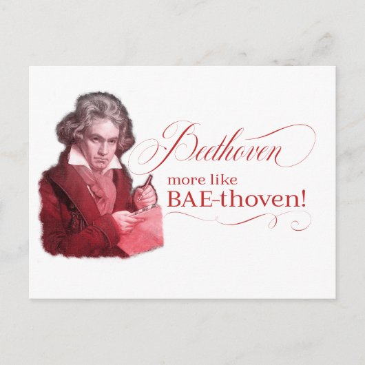 Cartes Pour Fêtes Annuelles EDITABLE musique classique avec Beethoven Valentin (Devant)