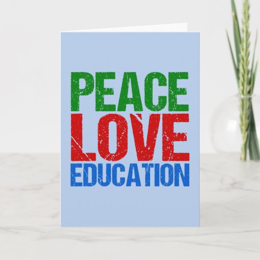 Cartes Pour Fêtes Annuelles Éducation d'amour de paix (Devant)