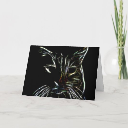 Cartes Pour Fêtes Annuelles Eerie Black Cat Halloween (Devant)