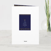 Cartes Pour Fêtes Annuelles Effet Parties scintillant bleu et or Arbre de Noël (Dos)