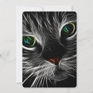 Cartes Pour Fêtes Annuelles Éffrayant Chat Feline Soul Spirit Animal