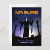 Cartes Pour Fêtes Annuelles Éffrayant Ghost GraveyCitrouille Halloween Party (Devant / Derrière)