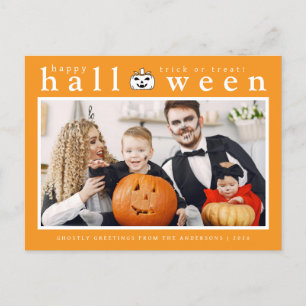 Cartes Pour Fêtes Annuelles Éffrayant Jack-o'lanterne Happy Halloween 1 Photo