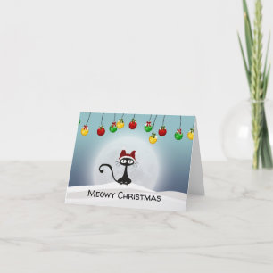 Cartes Pour Fêtes Annuelles Éffrayant Le chat noir de Noël
