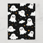 Cartes Pour Fêtes Annuelles Éffrayant mignon Halloween Ghost Nuageux Star Sky (Devant)