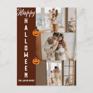 Cartes Pour Fêtes Annuelles Éffrayant moderne Halloween Famille Trois Photo Co