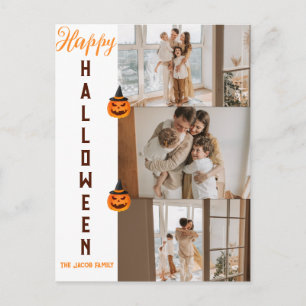 Cartes Pour Fêtes Annuelles Éffrayant moderne Halloween Famille Trois Photo Co