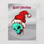 Cartes Pour Fêtes Annuelles Effrayant Noël Père Noël Crâne sang (Devant)