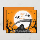 CARTES POUR FÊTES ANNUELLES ÉFFRAYANT SCARY CUTE TRICK OU TRAITER HAPPY HALLOW (Devant / Derrière)