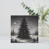 Cartes Pour Fêtes Annuelles Éffrayante horreur Noël arbre Goth Noël Noël (Debout devant)
