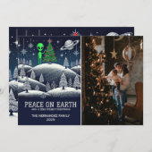 Cartes Pour Fêtes Annuelles Église alien (Devant / Derrière)