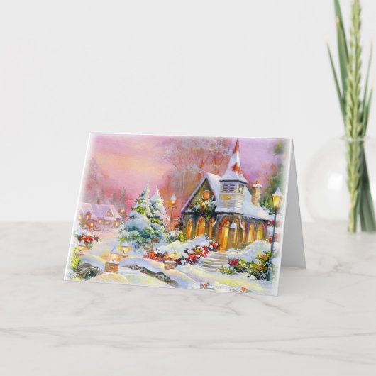 Cartes Pour Fêtes Annuelles Église de Noël (Devant)