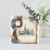 Cartes Pour Fêtes Annuelles Église de Noël (Debout devant)