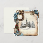 Cartes Pour Fêtes Annuelles Église de Noël (Devant / Derrière)