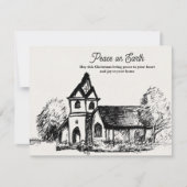 Cartes Pour Fêtes Annuelles Église de Noël Famille Paix sur Terre (Devant)