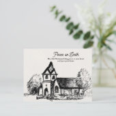Cartes Pour Fêtes Annuelles Église de Noël Famille Paix sur Terre (Debout devant)