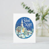 Cartes Pour Fêtes Annuelles église de Noël rétro (Debout devant)