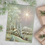 Cartes Pour Fêtes Annuelles Église de Noël Vintage hiver<br><div class="desc">Beaux gens de Noël Vintage allant à la scène de neige hivernale de l'église. Un complément parfait à votre collection vintage ou un excellent moyen d'envoyer en famille et entre amis pour la saison des fêtes. Ceci peut être transféré à d'autres produits,  y compris une carte de vacances pliée.</div>