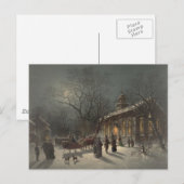 Cartes Pour Fêtes Annuelles Église le soir de Noël (Devant / Derrière)