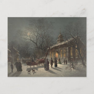 Cartes Pour Fêtes Annuelles Église le soir de Noël
