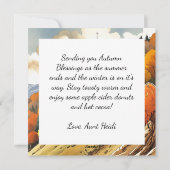 Cartes Pour Fêtes Annuelles Église sur une colline en automne (Dos)