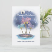 Cartes Pour Fêtes Annuelles Église tropicale de Santa Reindeer (Debout devant)