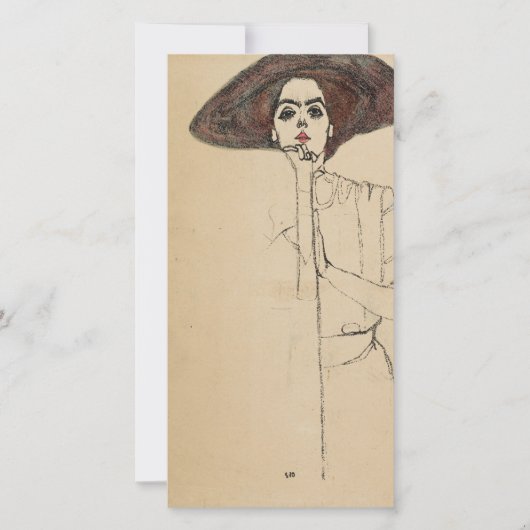Cartes Pour Fêtes Annuelles Egon Schiele - Portrait D'Une Femme (Devant)
