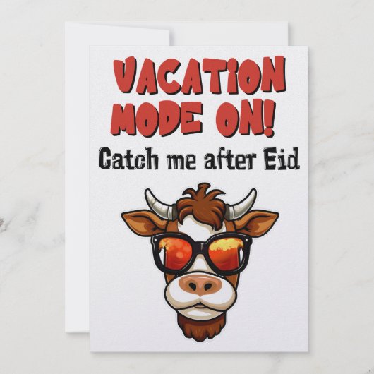 Cartes Pour Fêtes Annuelles Eid Adha Funny Mème - Chèvre en mode vacances (Devant)