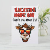 Cartes Pour Fêtes Annuelles Eid Adha Funny Mème - Chèvre en mode vacances (Debout devant)