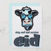 Cartes Pour Fêtes Annuelles Eid Adha Mème drôle - La chèvre en mode vacances (Devant / Derrière)