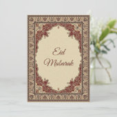 Cartes Pour Fêtes Annuelles Eid Moubarak tapis persan rouge et beige (Debout devant)