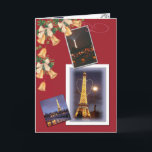 Cartes Pour Fêtes Annuelles Eiffel Tower Twinkling<br><div class="desc">Joyeux Noel,  from paris with love,  christmas greetings with twinkling Eiffle Tower & paris sketches,  show that you care enough to send enchanting greetings,  exquisite artwork inside & out,  original digital photo & illustration by thchengart</div>
