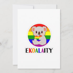 Cartes Pour Fêtes Annuelles Ekoalaty Equality Gay Koala Bear Funny LGBT Rainbo