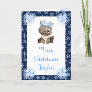 Cartes Pour Fêtes Annuelles Élan Arctique d'Hiver Joyeux Noël